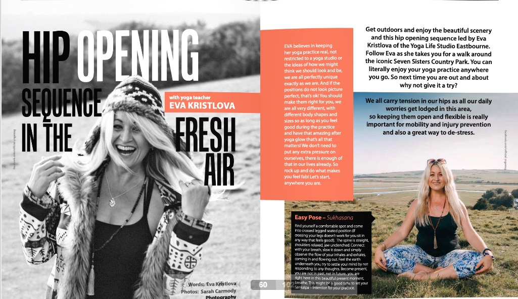 Hip opening class in the YOGA Magazine